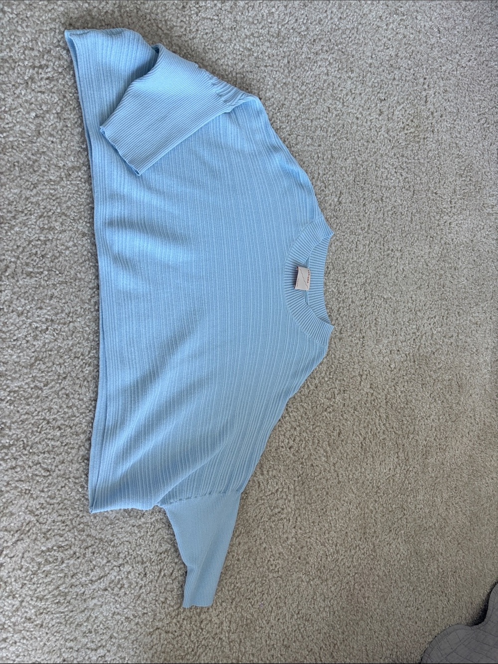 Kerisma Light Blue Ribbed Baggy Crop Top